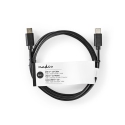 USB-c naar USB-c kabel - 2m - zwart