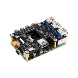 PCIe to USB 3.2 Gen1 HAT voor Raspberry Pi 5, PCIe to USB hub, 4x high speed USB poorten