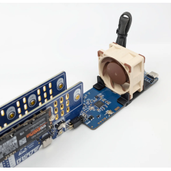 Smart UART Fan Unit for up to 2x Compute Blade, adding sensor, GPIOs and LEDs. Raspberry RP2040 controlled.