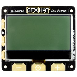 GFX HAT - 128x64 LCD Display met RGB Backlight en Touch Buttons